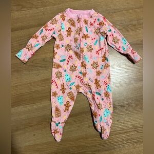 Old Navy Pink Gingerbread Kids Footie